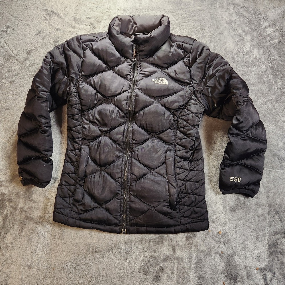 The North Face Jacket Girls Large Black Aconcagua 550 Down Puffer Quilted